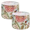 Drum Lamp Shade 2 Set 13 x 13 x 10 inches Medium Round Lampshade (Dark Floral)