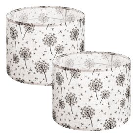 Drum Lamp Shade 2 Set 13 x 13 x 10 in Round Lampshade (Light Dandelion Pattern)