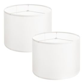 Drum Lamp Shade 2 Set 13 x 13 x 10 inches Medium Round Lampshade (Off-white)