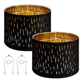 Drum Lamp Shade 2 Set 13 x 13 x 10 inches Medium Round Lampshade with Harp
