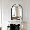 Arched Wall Mirror, 24"Ã—36" Bathroom Mirror Black Deep Frame