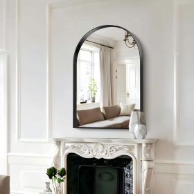 Arched Wall Mirror, 24"Ã—36" Bathroom Mirror Black Deep Frame
