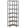 VEVOR 7 Tier Corner Bookshelf Tall Corner Bookcase Storage L-Shaped Organizer
