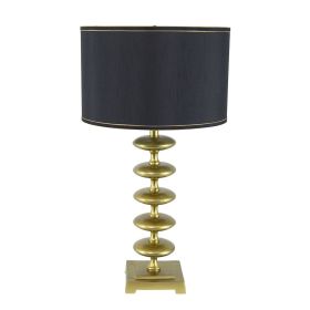 16x16x29.8" Gold and Black Table Lamp with Contemporary Disc Design