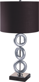ONE PAIR OF 29"H SILVER 3-RING WITH OUTLET TABLE LAMP (2PC/CTN)