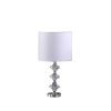 22.25" Geometric Prism Solid Crystal Table Lamp in Chrome Silver