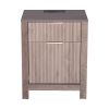 Farmhouse End Table Square Night Stand with USB & Outlets Set of 2 Gray