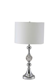 29.5" Tall Metal Table Lamp" Leona" with Chrome finish and Crystal Accents