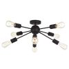 Modern 8 Light Sputnik Chandelier Light Fixtures Black Semi Flush Mount Ceiling Lighting Industrial Vintage Mid-Century Starburst Style Ceiling Lamp f