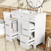 36" Bathroom Vanity with Ceramic Sink, White, Solid Wood Frame, Soft Close Doors, Adjustable Shelves, 3 Drawers