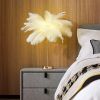 Loftus Art Deco Gold Portable Table Lamp with White Feather USB Charging & Dimmable