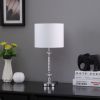 19.25" In Audrey Twisted Crystal Modern Silver Table Lamp