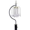 27" Tall Metal Table Lamp with Black finish, Crystal Chandelier Design