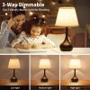 Touch Bedside Lamp for Bedroom 3-Way Dimmable Table Lamps for Living Room Small Nightstand Lamps with Free