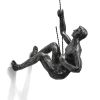 Industrial 3 Pieces Climbing Man Resin Wall Decor in Silver for Living Room & Entryway