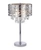 Malati Chrome Crystal Accent 3 Light Steel Table Lamp Wish Metal Shade