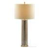 16x16x35" Gold Mirrored Glass Table Lamp with White Fabric Shade