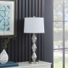 29.5" In Emil Moderne Geometric Glass Brushed Silver Table Lamp