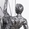 Industrial 3 Pieces Climbing Man Resin Wall Decor in Silver for Living Room & Entryway