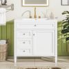 36'' Bathroom Vanity with Top Sink, Modern Bathroom Storage Cabinet with 2 Drawers and a Tip-out Drawer, Single Sink Bathroom Vanity