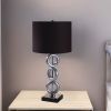 ONE PAIR OF 29"H SILVER 3-RING WITH OUTLET TABLE LAMP (2PC/CTN)