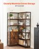 VEVOR 6 Tier Corner Bookshelf Tall Corner Bookcase with Doors L-Shaped Rack