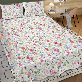 Red Floral Quilt 3 Pieces Microfiber Quilt Sets Lightweight Bedspreads Botanical Coverlets Quilt Bedding Set All Season Quilts Twin Full Queen King Si (Option: Full-Pink)