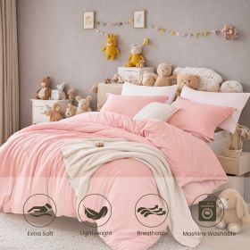 Three-piece Bedding Set With Solid Color Quilt Cover And Pillowcase, Three-piece Bedding Set - Super Soft Microfiber Hotel Series - Brushed Super Soft (Option: 229cmX229cm)