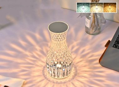 Vase Shape Atmosphere Crystal Lamp Romantic Bedside Diamond Table Lamp Home Christmas Decorations LED Lights (Electrical outlet: USB, Style: Charging 3colors)