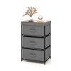 3-Tier Fabric Nightstand with Sturdy Metal Frame