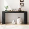 Curved Design Console Table with Unique Vertical Stripe Design ,Suitable for Living Room,Study and Entrance