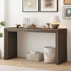 Modern Style Console Table made of Paulownia Solid Wood Veneer,Suitable for Foyer, Living Room, or Entryway (Material: MDF, Color: Natural)