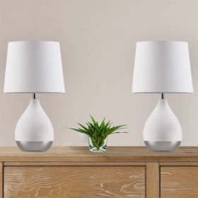 2-Tone Ceramic Table Lamp Set of 2 (Color: as Pic)