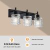 4-Light Wall Sconce Lighting with Hammered Glass Shade, Industrial Black Bathroom Lights Over Mirror