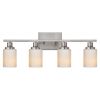 Bathroom Light Fixtures Brushed Brass 6-Light Bathroom Vanity Light, Modern Bathroom Lights Over Mirror with Milky White Glass Shade