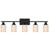 Bathroom Light Fixtures Brushed Brass 6-Light Bathroom Vanity Light, Modern Bathroom Lights Over Mirror with Milky White Glass Shade
