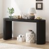 Curved Design Console Table with Unique Vertical Stripe Design ,Suitable for Living Room,Study and Entrance