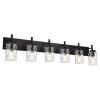 Vanity Light Fixtures 3 Light Modern Wall Sconces Lighting Black Bathroom Lights Wall Mounted with Hammered Glass Shade