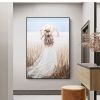 Handmade Oil Painting Nice Day Sky Sea Meadow Flowers Painting on Canvas Handmade Wall Art Original Oil Artwork for Home Living Room Bedroom  Office D