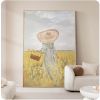 Handmade Oil Painting Nice Day Sky Sea Meadow Flowers Painting on Canvas Handmade Wall Art Original Oil Artwork for Home Living Room Bedroom  Office D