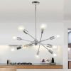 Sputnik Chandelier Modern Black Chandelier Mid Century Ceiling Lighting Fixtures 10 Lights E26 for Living Room, Kitchen Island, Bedroom, Dining Room