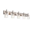 Vanity Light Fixtures 3 Light Modern Wall Sconces Lighting Black Bathroom Lights Wall Mounted with Hammered Glass Shade