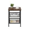 Industrial Style End Table with Mesh Shelves
