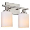 Bathroom Light Fixtures Brushed Brass 6-Light Bathroom Vanity Light, Modern Bathroom Lights Over Mirror with Milky White Glass Shade