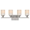 Bathroom Light Fixtures Brushed Brass 6-Light Bathroom Vanity Light, Modern Bathroom Lights Over Mirror with Milky White Glass Shade